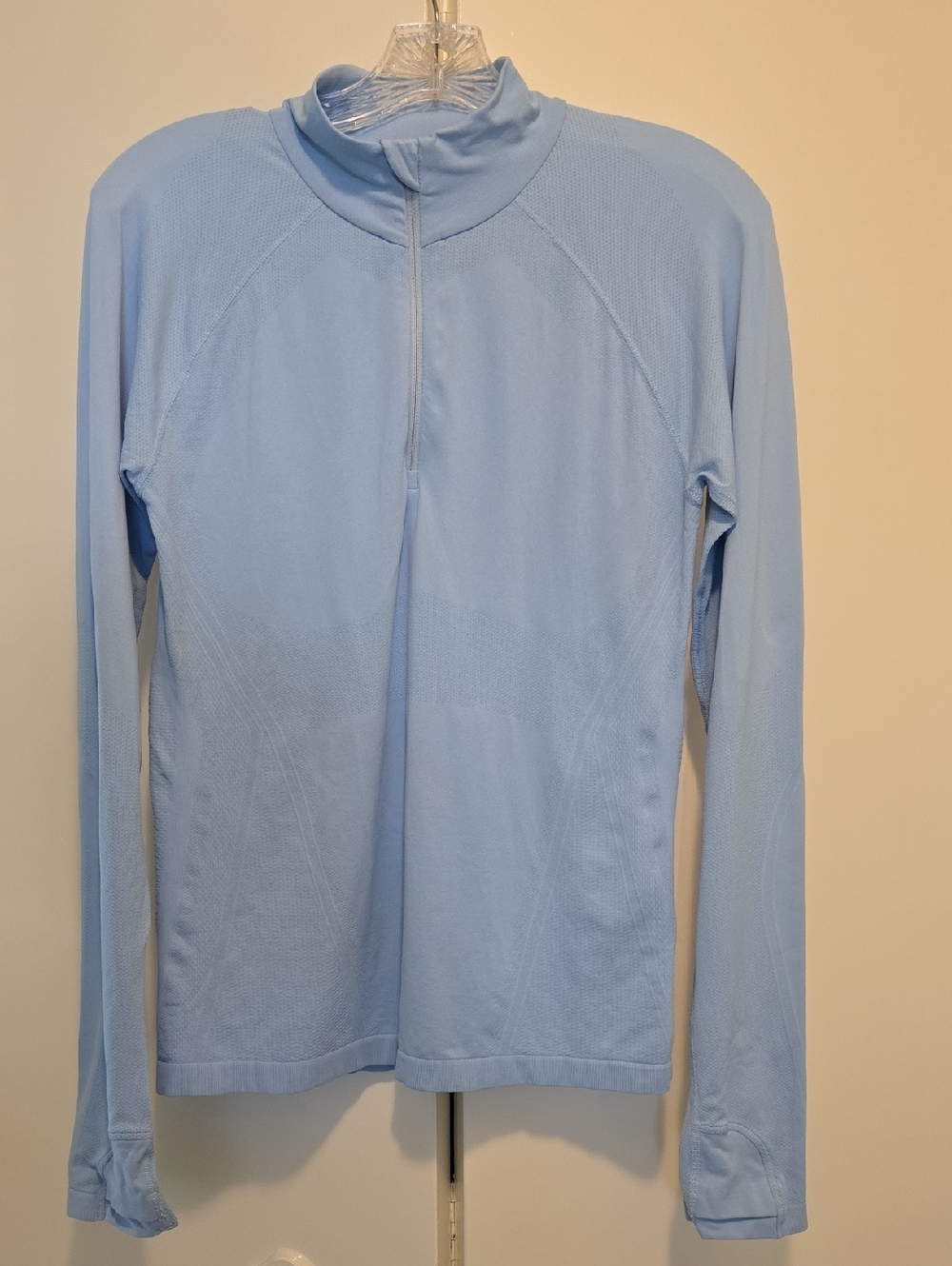 Athleta Sky Blue Momentum 1/2 Zip Long Sleeve Top
